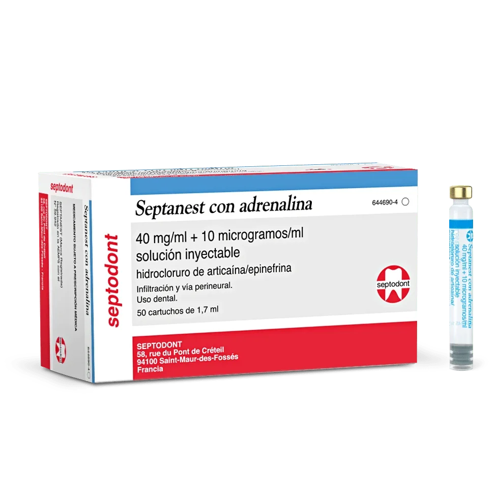 Anestesia Septanest con Epinefrina al 1/100,000 Septodont