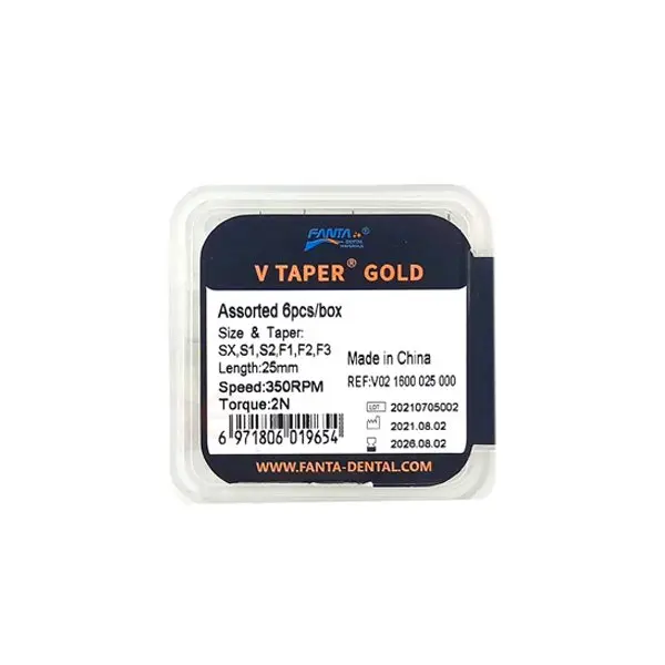 Limas rotatorias V-taper gold Rotary file 25mm, FANTA