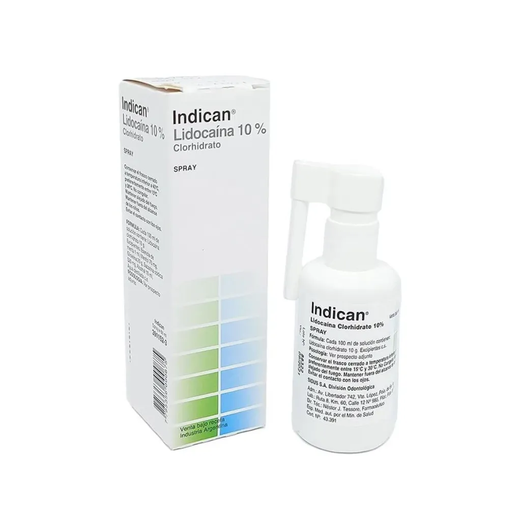 ANESTESIA INDICAN TOPICA EN SPRAY/LIDOCAINA CLORHIDRATO 10%,60ML - SIDUS