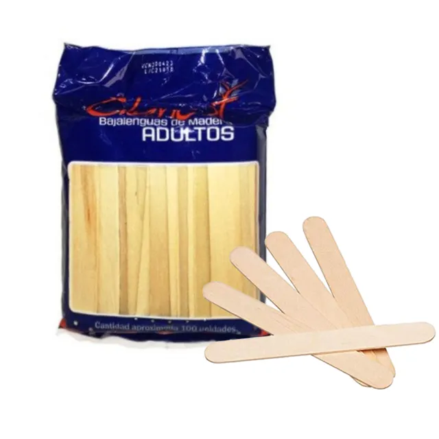 BAJALENGUA ADULTO/PAQUETE POR 100 UNIDADES