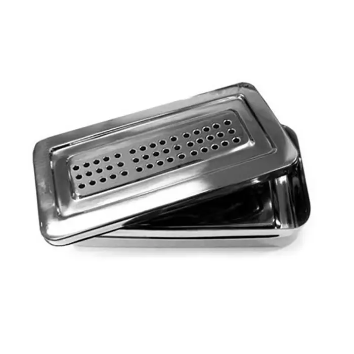 caja acero inoxidable perforada 20x10x4