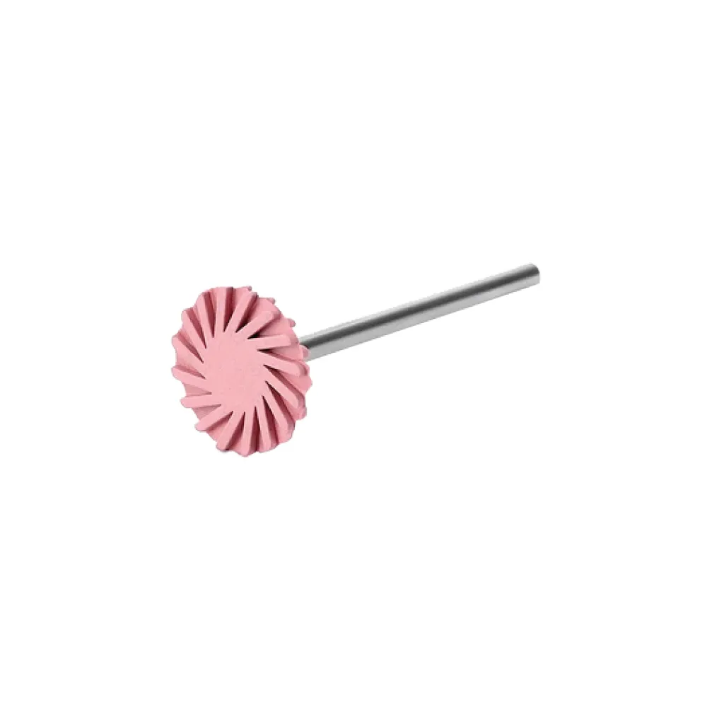 Goma diamantada Twist Medio para pulido 60TW117 (Rosa), Ø17mm, montada PM. SYNDENT