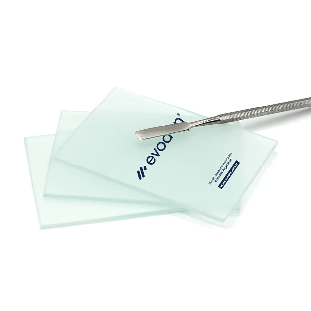 oseta de vidrio esmerilada 100x70x3.5mm. EVODEN