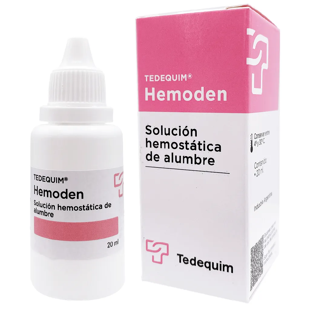 Solución hemostática de alumbre para uso tópico HEMODEN, 20ml.
